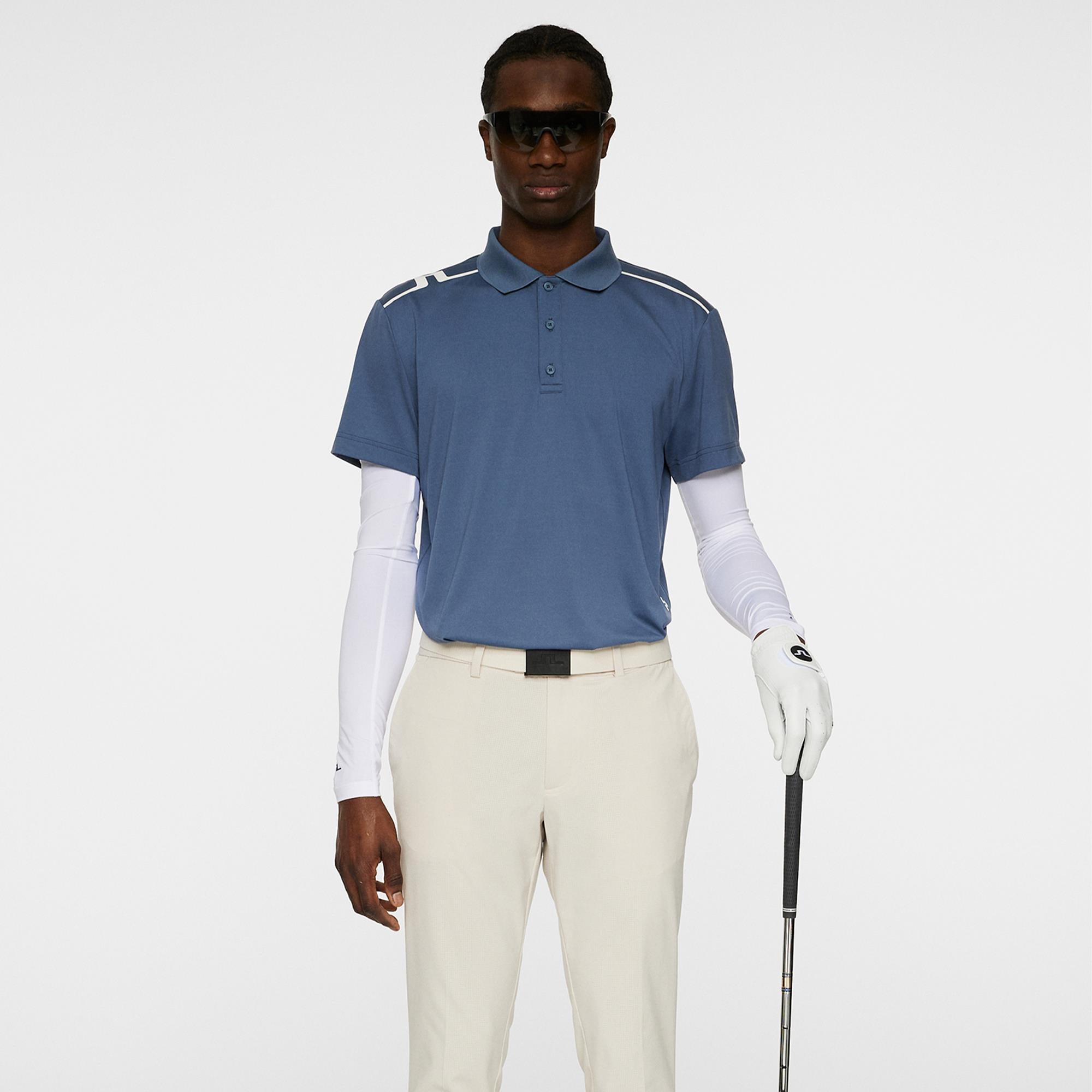 J Lindeberg Lionel Mens Golf Polo Shirt Vintage Indigo